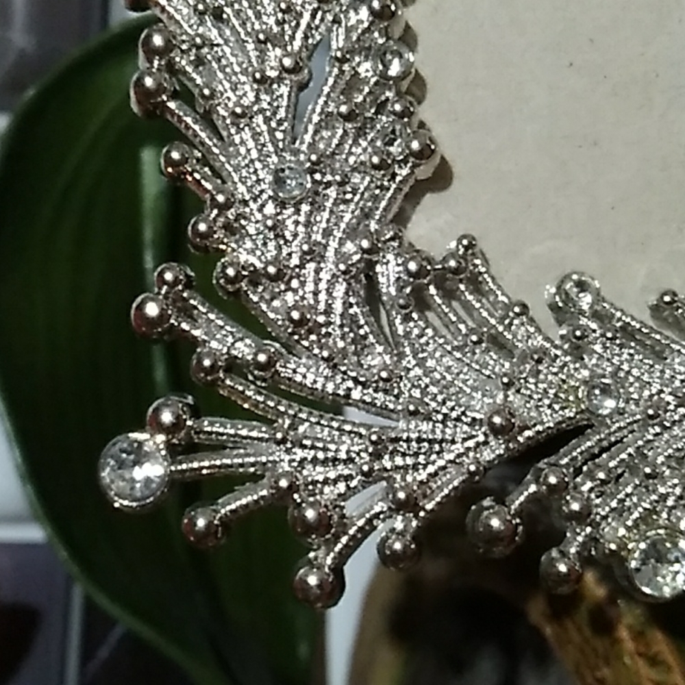 Silver Bead & Rhinestone Glam Frame - Picture 3 of 11
